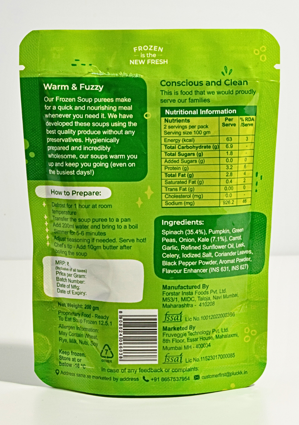 DIY Spinach Kale and Pea Soup