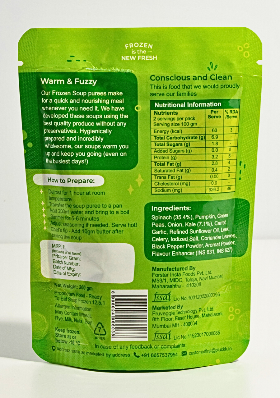 DIY Spinach Kale and Pea Soup